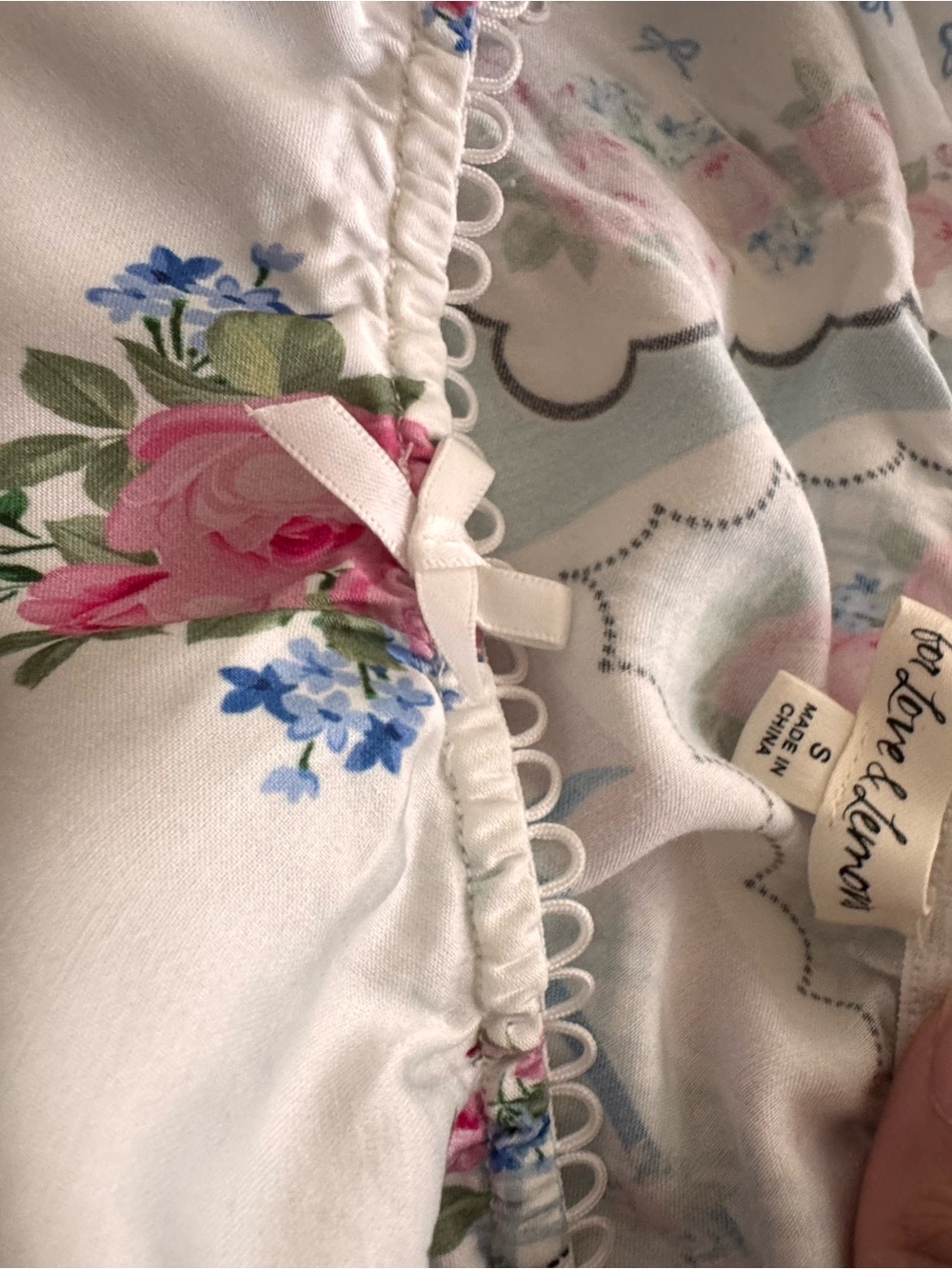 For Love & Lemons Maxi Skirt in Blue, Pink and Cream - Picture 4 of 4